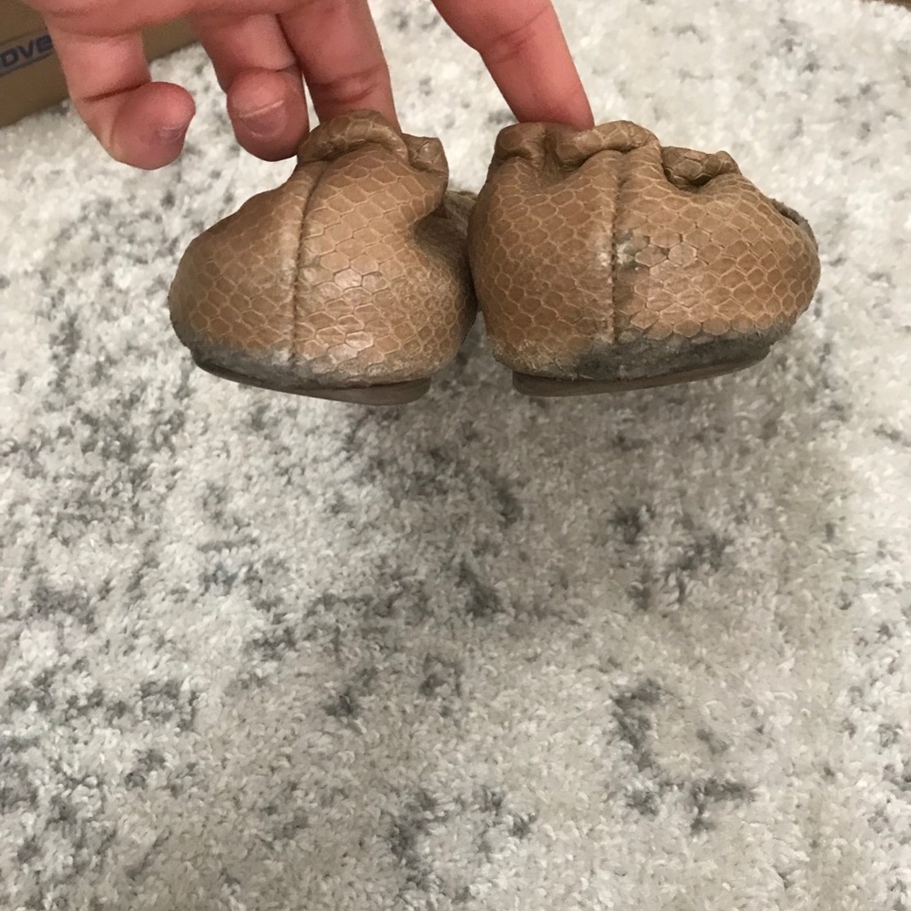 Gold and tan Tory Burch flats